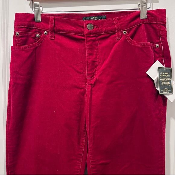 Lauren Ralph Lauren Classic Straight Slimming Corduroy Pants Red Size 8P - Picture 3 of 9